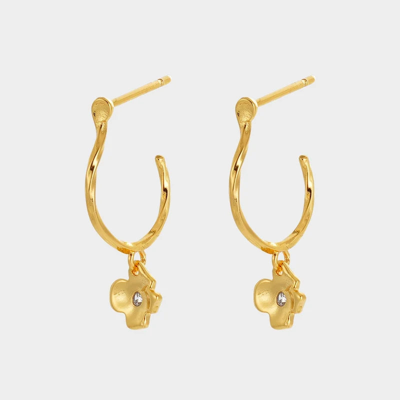 Zafino Fleur Hoop Earrings | Gold