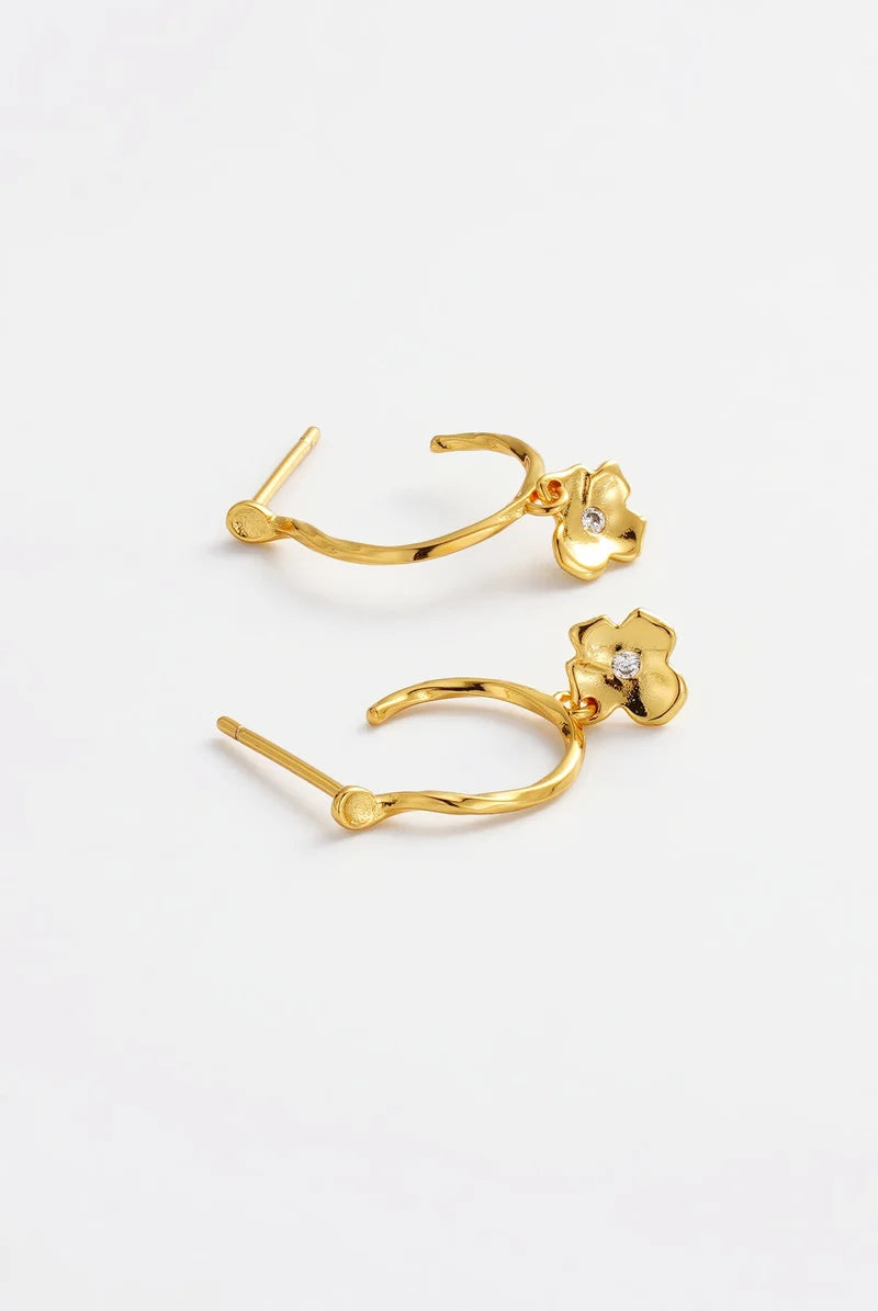 Zafino Fleur Hoop Earrings | Gold