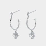 Zafino Fleur Hoop Earrings | Silver