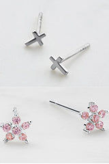 Zafino Amelia Cross Stud Set | Silver