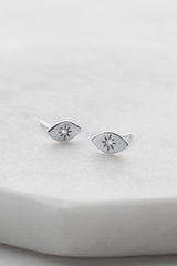 Zafino Earrings Evil Eye Studs | Silver