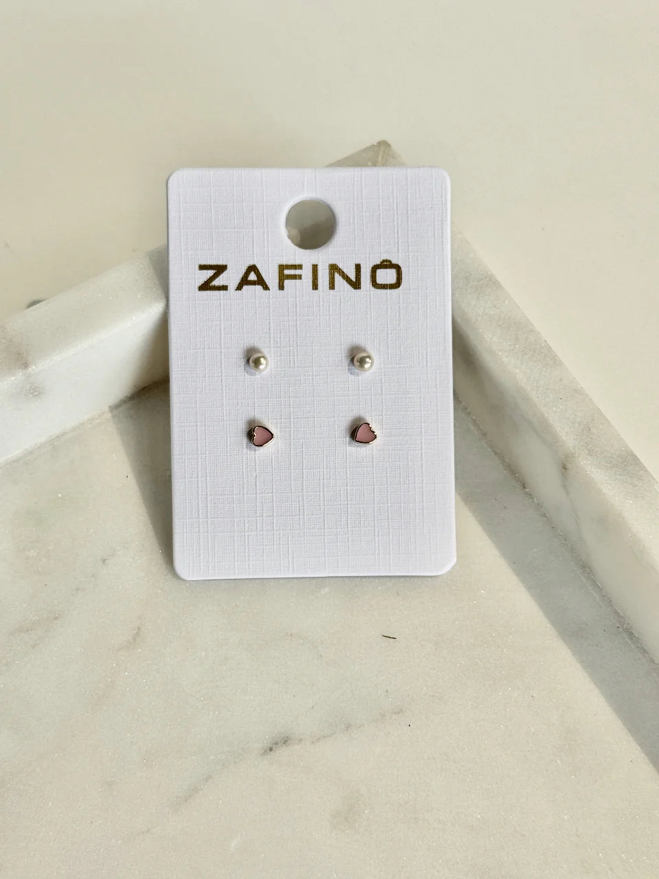 Zafino Alex Stud Earrings Set | Pink Gold