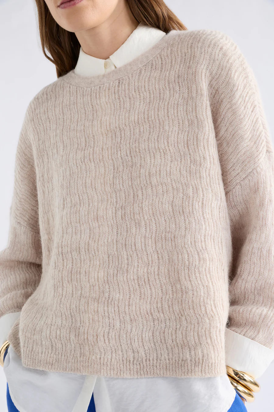 Elk Agna Pattern Sweater | Ecru