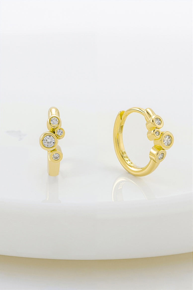 Zafino Amy Huggy Earring | Gold Clear