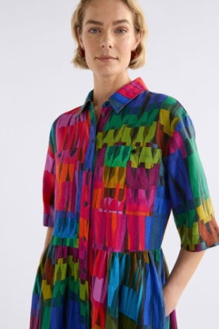 Elk Llinen Dress | Lind Dark Print