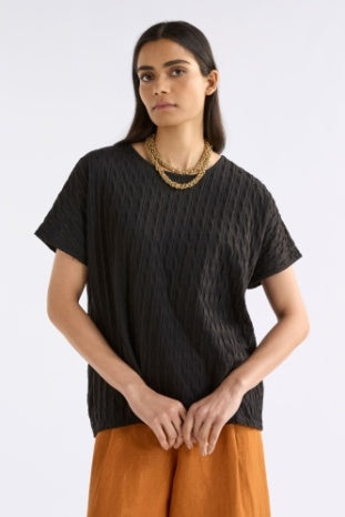 Elk Orta Boxy Tee Shirt | Black