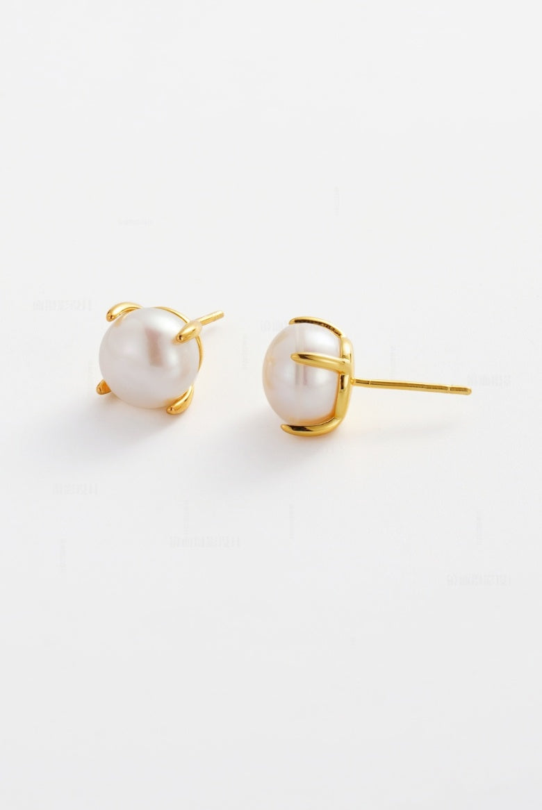 Zafino Elise Pearl Stud | Pearl Gold