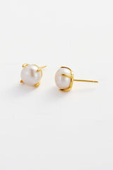 Zafino Elise Pearl Stud | Pearl Gold