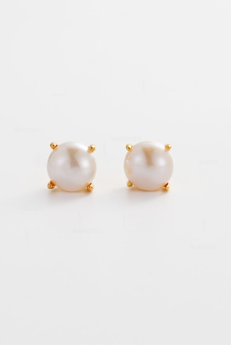 Zafino Elise Pearl Stud | Pearl Gold
