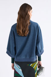 Elk Enfeld Tee | Mid Blue Wash
