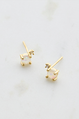 Zafino White Opal &amp; Crystal Stud | Gold