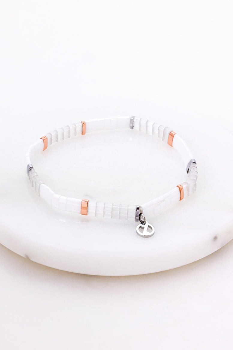 Zafino Tile Bracelet | Rose Silver