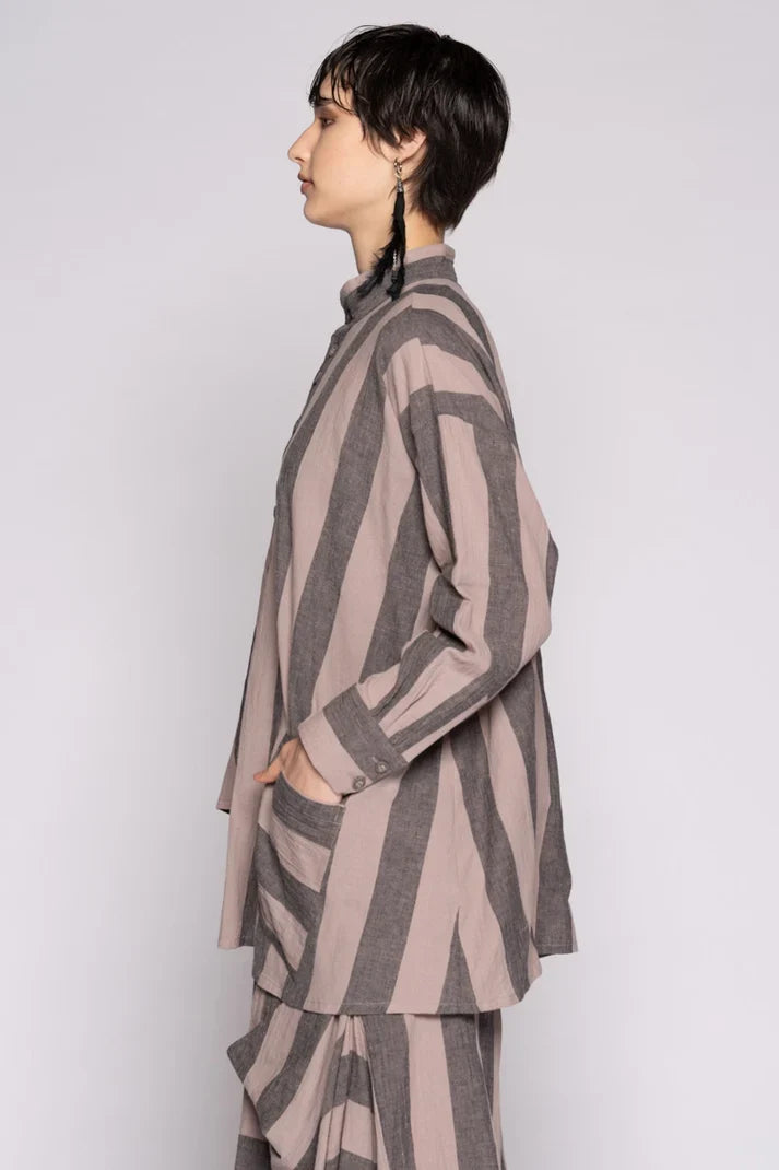 Dogstar Celi Shirt | Taupe Stripe