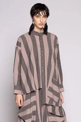 Dogstar Celi Shirt | Taupe Stripe