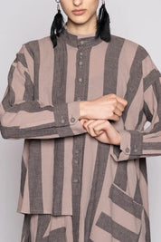 Dogstar Celi Shirt | Taupe Stripe