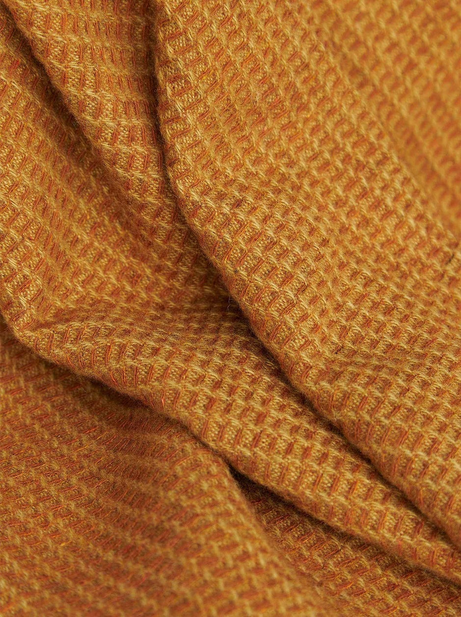Citta Waffle Wool Blanket | Honey Orange Peel