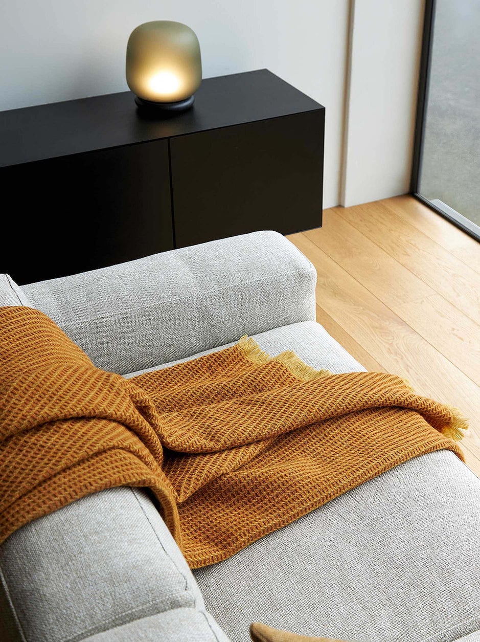 Citta Waffle Wool Blanket | Honey Orange Peel