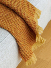Citta Waffle Wool Blanket | Honey Orange Peel