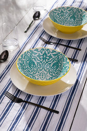 Mikasa Ramen Bowl 21cm | Yellow Blue Geometric