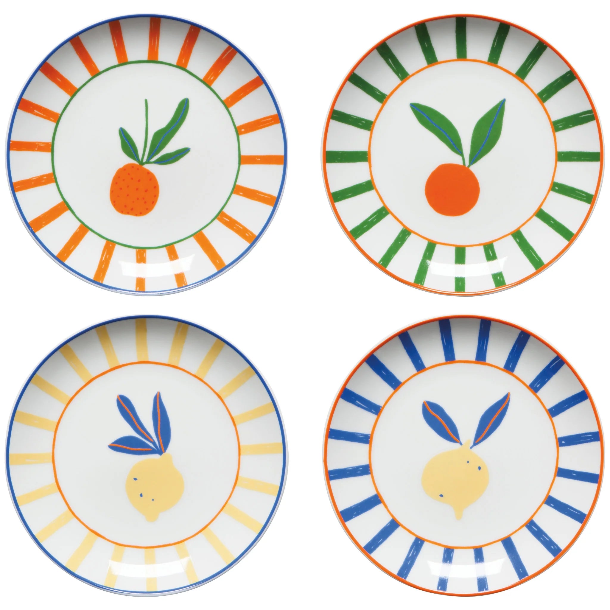 Danica Citrus Burst Appetizer Plates | Set of 4 Assorted
