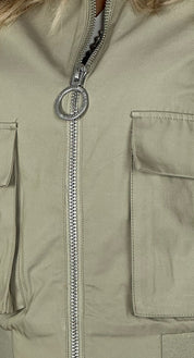 Zhrill Julie Solid Bomber Jacket | Green