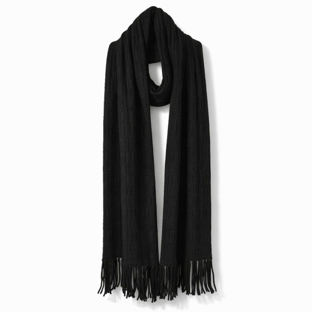 Moke Adele Cable Knit Scarf | Black