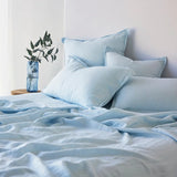 George Street Linen Pure Linen Flat Sheet O/S - Powder