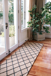 Diamond Jute Runner 80x300cm - Black