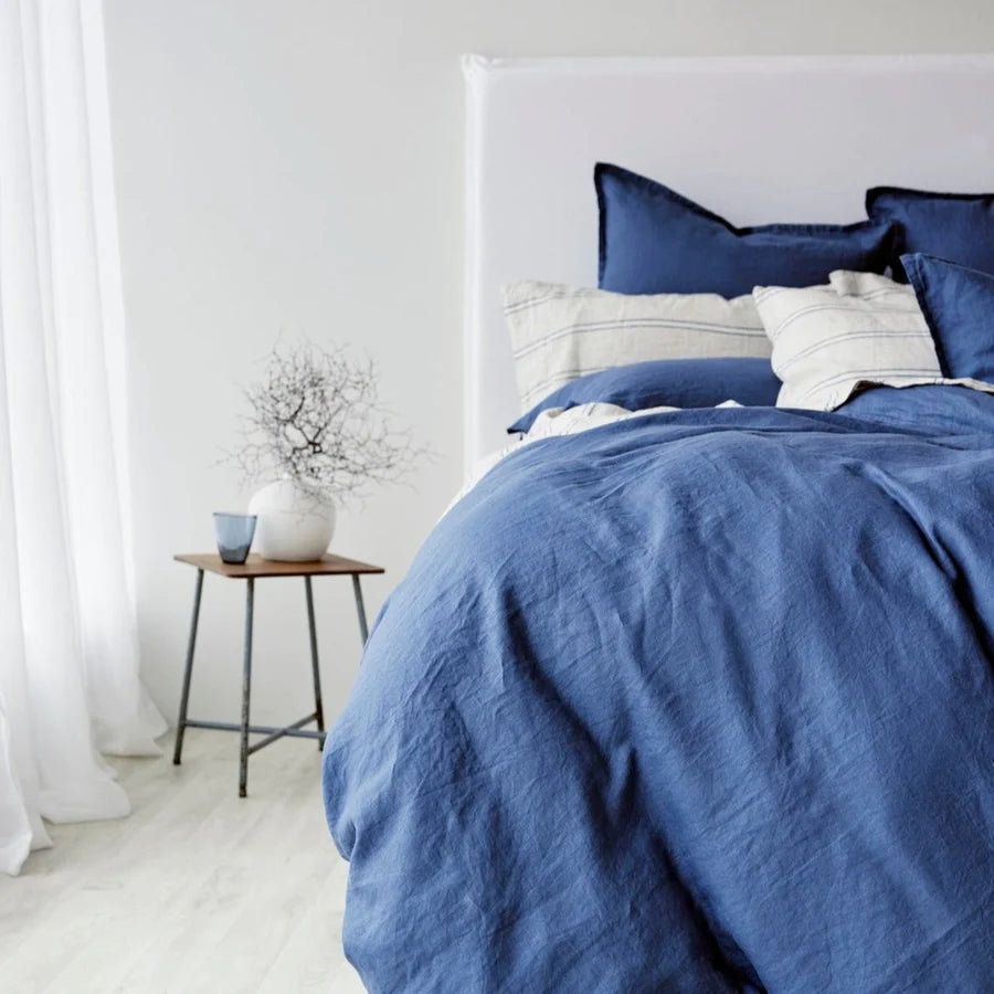 George Street Linen Pure Linen Cover Set | Cadet