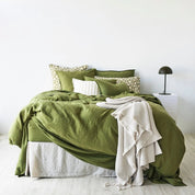 George Street Linen 100% Linen Duvet Cover Set | Queen Foliage