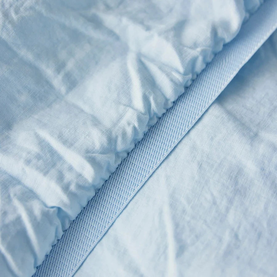 George Street Linen Pure Linen Fitted Sheet - Powder