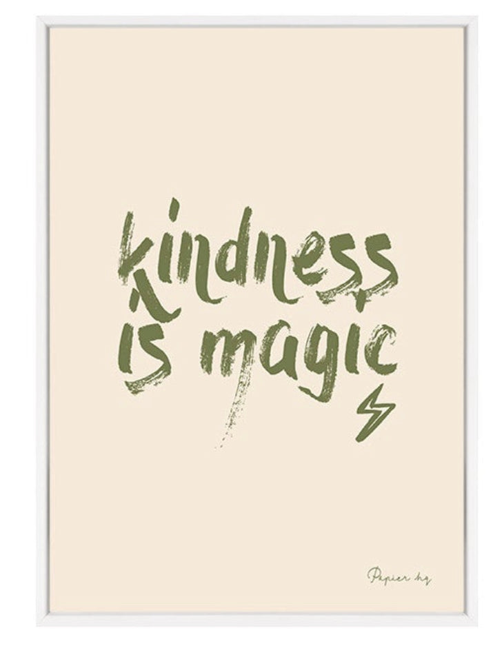 Papier Hq A4 White Framed Kindness Is Magic - Khaki