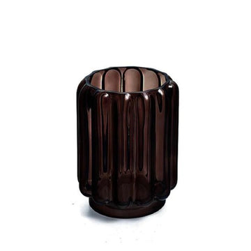Hawkins Fluted Small - Brown Glass Vase