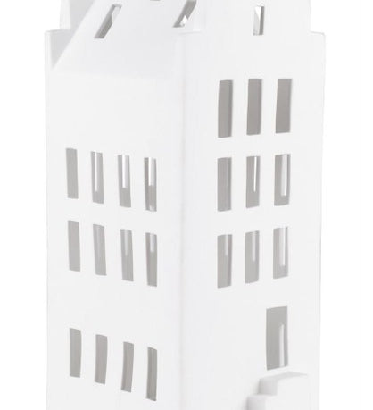 Rader Grande Gable Roof Porcelain Tealight House - White