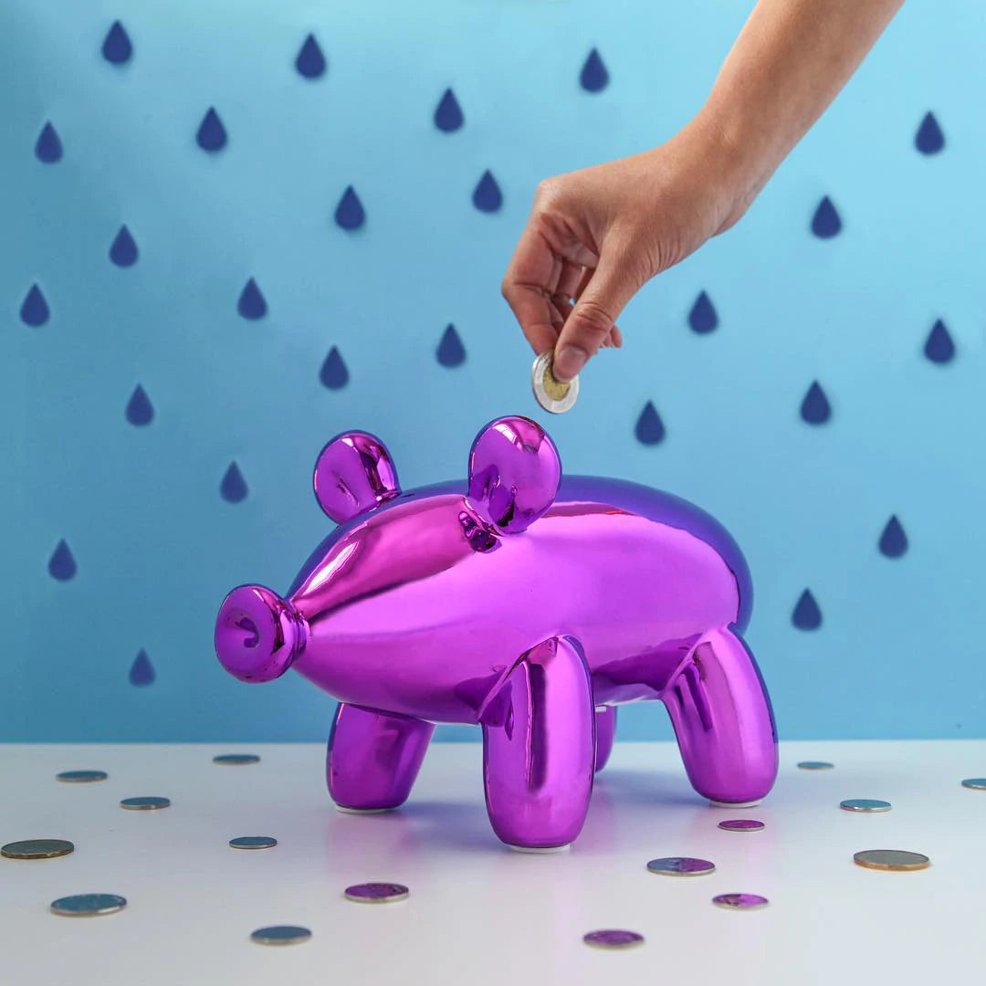 Made By Humans Pig -  Balloon Money Bank - Pink