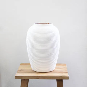 Capulet Adesso Teracotta Floor Vase Medium - White