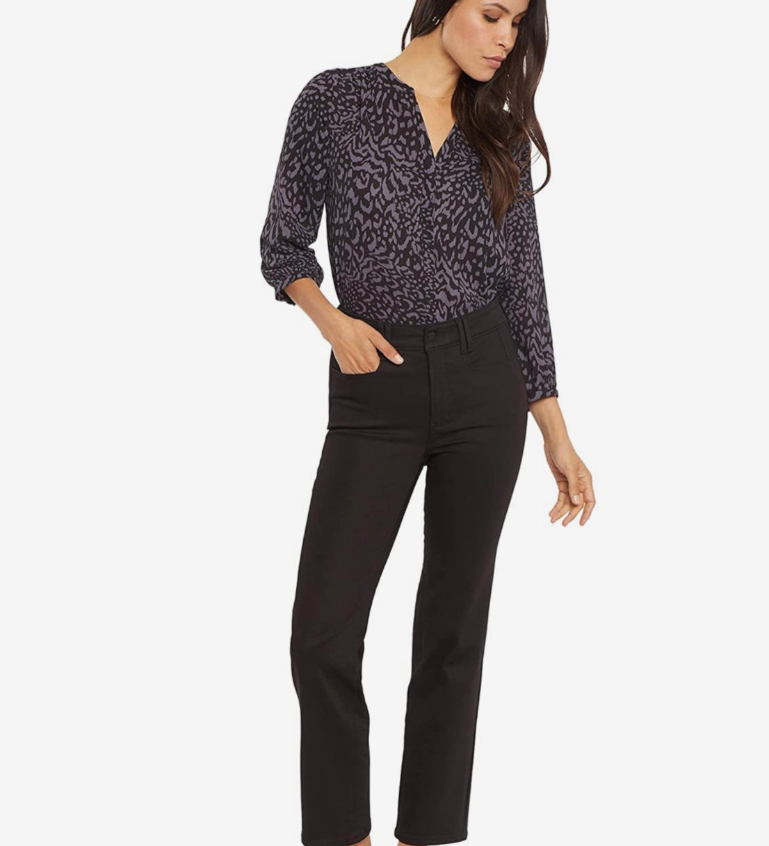 NYDJ Thigh Shaper Court Ankle Jean - Black Rinse