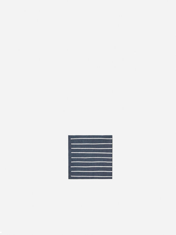 Citta Stripe Cocktail Napkin Navy | White