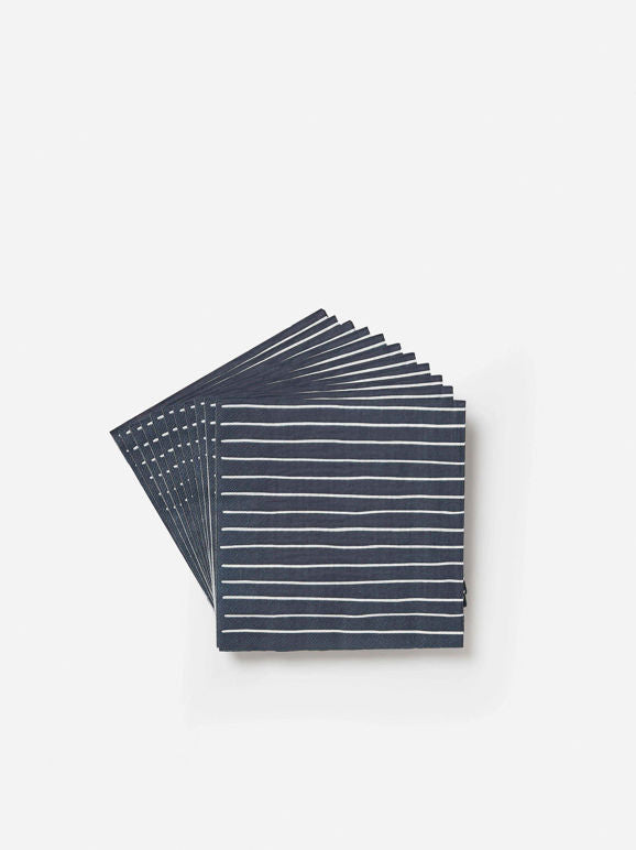 Citta Stripe Dinner Napkin  Navy | White